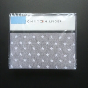 TOMMY HILFIGER TWIN XL Sheet Set Gray with White Stars - easy care cotton/poly - Picture 1 of 2