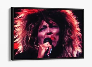 TINA TURNER SINGER RETRO PHOTO -FLOAT EFFECT FRAMED CANVAS WALL ART PRINT - Picture 1 of 12