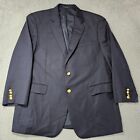 Lauren Ralph Lauren Sport Coat Blazer Jacket Mens 43R Navy Gold Button 100% Wool