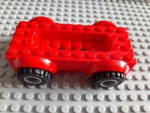 Lego Accessories Basic Red Vehicle with Grey Wheels. - Picture 1 of 5