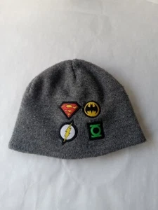 Justice League DC Superman Batman Flash Green Lantern Beanie Mütze Jugend grau - Bild 1 von 5