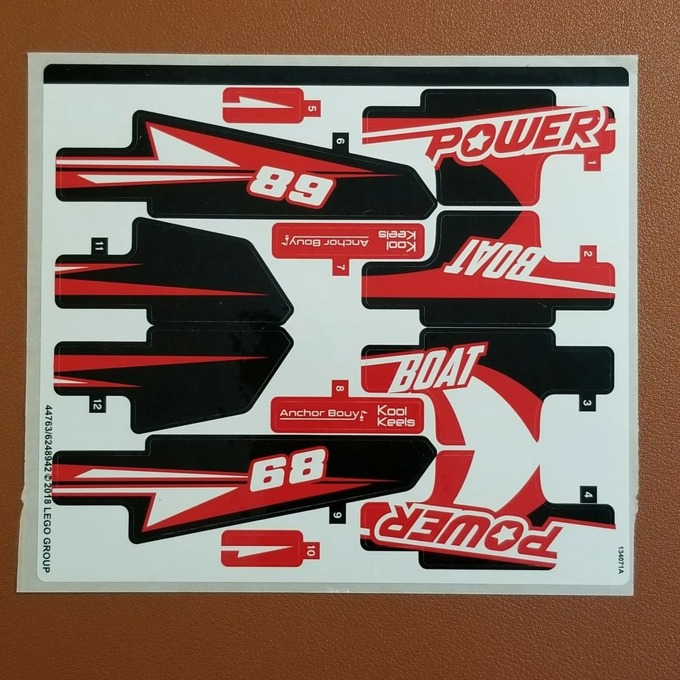 NEW LEGO | Sticker Sheet for Set 42089 - (44763/6248942) Technic Power Boat - Image 1 of 1