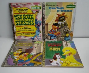 Vtg Sesame Street Little Golden Books Lot of 4 1980s & 1990s - Picture 1 of 19