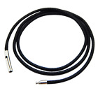 2mm Black Rope Leather Cord Chain Necklace Stainless Steel Clasp 16-30inch