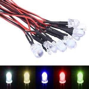 Constant or Flashing 1.8mm 3mm 5mm 8mm 10mm Pre Wired Bright LED Prewired 12V 
