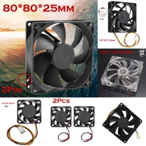 Quiet 8cm/80mm/80x80x25mm 12V Computer/PC/CPU Silent Cooling Case Fan - Picture 1 of 6