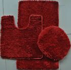 3 Piece Shaggy Shiny Chenille Made with 100% Polyester ( Burgundy)