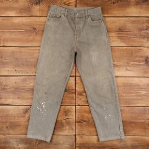 Vintage Levis 201 Jeans 29 x 28 Straight Leg Grey Green Denim Womens R32389 - Picture 1 of 9