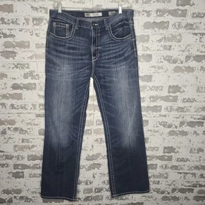 BKE Tyler Mens Relaxed Stretch Zip Fly Mid Rise Blue Jeans 36/32 - Picture 1 of 12