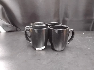 Juego de 4 tazas de café de gres Corelle negras coordenadas tazas de 4" Foto 1 de 4