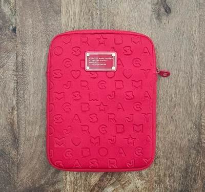 Marc By Marc Jacobs Tablet Case Red Heart Star Letters Neoprene Embossed - Image 1 of 4
