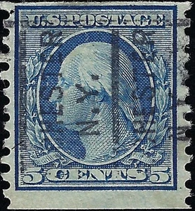 US Scott #447 Used VF Perf 10 5 Cent 1916 George Washington Coil Stamp CV 110.00 - Picture 1 of 1