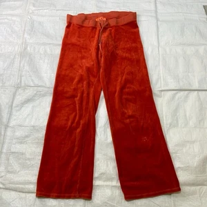 Pantalones Y2k DE COLECCIÓN JUICY COUTURE Naranja Terciopelo Cordones Hechos en EE. UU. - Imagen 1 de 10