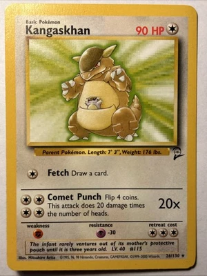 Kangaskhan 26/130 Base Set 2 2000 Pokemon TCG Non Holo Rare Card Vintage WOTC LP - Image 1 of 4