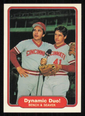 1982 Fleer #634 Johnny Bench/Tom Seaver - Image 1 of 2