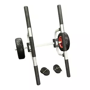 ADJUSTABLE ALUMINIUM KAYAK / CANOE TROLLEY STAND CART with 10" FLAT FREE WHEELS - Picture 1 of 1