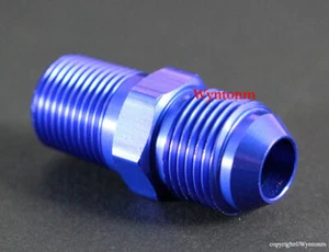 Hilo de tubería NPT 10 AN macho a 1/2" drenaje de aceite de aluminio turbo accesorio azul - Imagen 1 de 3