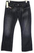 DIESEL W32 Men Jeans Pure Cotton Bootcut Denim Washed Navy Distressed Casual