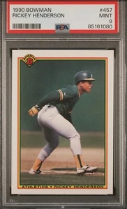 1990 Bowman — Rickey Henderson — MINT PSA 9 — NEWLY CASED (MAY 2024) - Picture 1 of 3