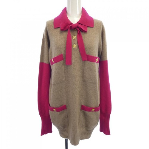 CHANEL tunica marrone rosa 100% cashmere vintage