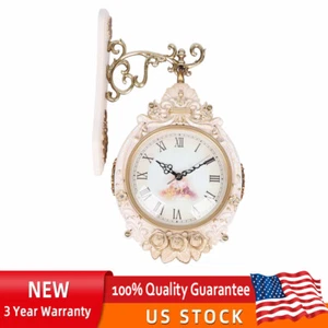 Reloj Montado en Pared Doble Cara Puntero Preciso Reloj Vintage Reloj Colgante NUEVO - Imagen 1 de 17