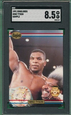 SAMPLE SGC 8.5 MIKE TYSON w/DON KING 1991 RINGLORDS BOXING WBA GRADED RARE TPHLC - Image 1 of 4