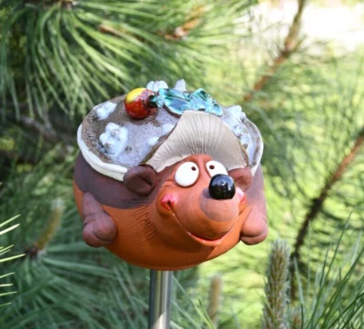 Cerámica Jardín Decoración Estatua Animal Figura Erizo 15cm © Midene Hecho a Mano Foto 1 de 4