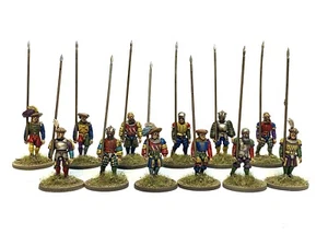 LANDSKNECHT PIKE INFANTRY ARMY 12 28mm painted tabletop historical DARK AGE SAGA - Picture 1 of 3