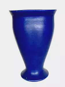 Rare Antique Hand Thrown Hywood Niloak Tall Cobalt Blue Pottery Vase 10+" - Picture 1 of 13