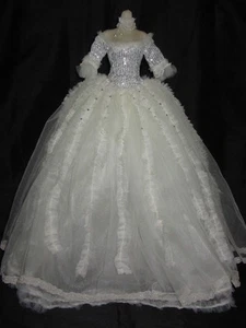 OOAK Dealer Made BJD 1/3 Custom Sequin Bodice Winter Queen Gown Dress  - Picture 1 of 1