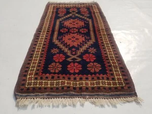 Vintage Traditioneller Handgeknüpfter Türkischer Wollteppich Mehrfarbig 95x52cm - Bild 1 von 16