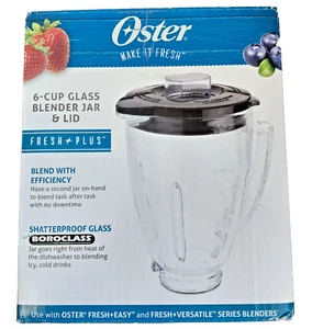 OSTER 6 Cup Shatterproof Glass Blender Jar & Lid BLSTAJ-CB0 New in Box - Picture 1 of 6