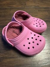 Crocs Clogs Fur Lined Pink Baby Size 7c C7 Great Condition