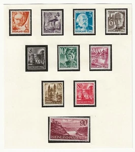1947 Germania occupazioni - Renania Personaggi e vedute 10 val. MNH** - Picture 1 of 1