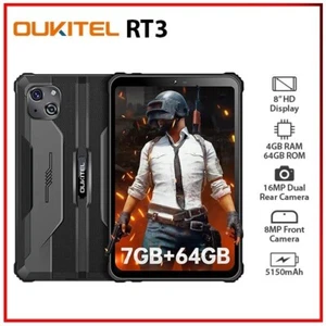 (Wi-Fi+4G) OUKITEL RT3 LTE 4GB+64GB BLACK Dual SIM Rugged Android PC Tablet AU - Picture 1 of 22