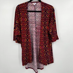 LuLaRoe Cardigan Sweater Women's S Multi Geo Print Stretch 3/4 Sleeve Open Front - Picture 1 of 10
