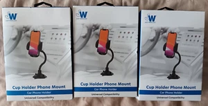 JW Adjustable Car Cup Holder Phone Mount Lot 360 Rotation Universal Compatible - Picture 1 of 6