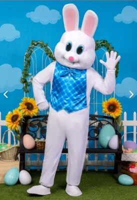 Adult Sweet Easter Bunny White Rabbit Mascot Costume SIZE STANDARD - Image 1 of 4