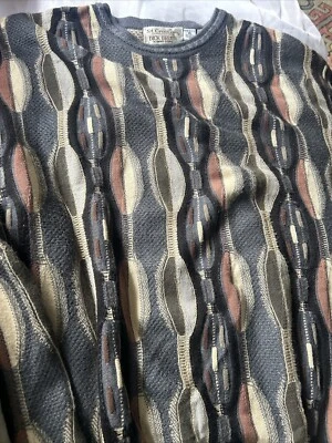 Vtg St Croix Knits Wool Cotton Sweater Men XL 3D Coogi Style Grandpa Cosby - Image 1 of 4