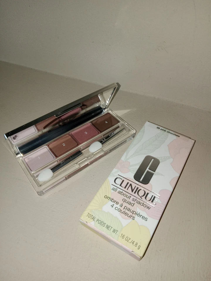 NIB NEW Clinique All About Shadow Quad Pink Chocolate #06 .016 oz Shimmer - Image 1 of 2