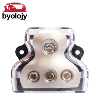 3 Way Distribution Block Car Audio Power Wire Splitter 0 Gauge GA in 4 Gauge Out - Image 1 of 4