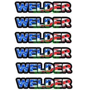 Schweißer US-Flagge Schutzhut patriotisch Werkzeugkiste Fahrer Helm Aufkleber 6er-Pack 3 Zoll - Bild 1 von 4