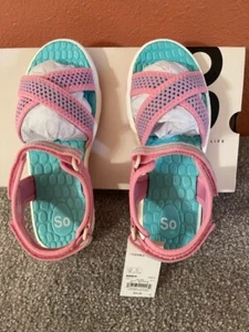 SO® Anchorage Girls' Sport Sandals, Size 3 and 4, Pink and Blue- New in Box - Picture 1 of 4