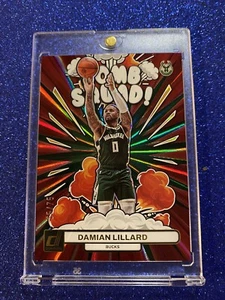 2024 PANINI-DONRUSS NBA-SQUAD BOMB RED GREEN LASER 15/75-DAMIAN LILLARD-BUCKS - Bild 1 von 4