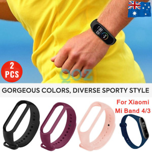 2pc Silicone Wrist Strap Replacement Watchband Smart Band for Xiaomi Mi Band 4 3