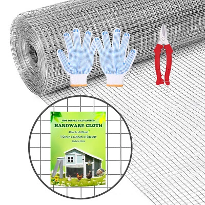 Valla para gallinero de alambre cuadrado soldado galvanizado de malla metálica de 1/2 pulgada 48"" x 100'  Foto 1 de 4