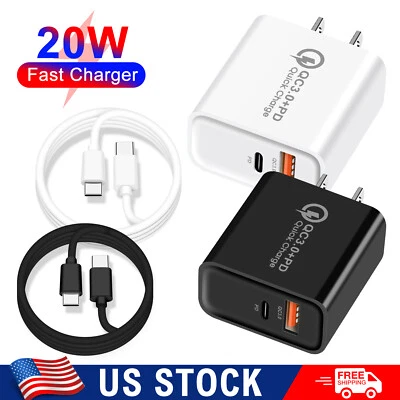 Fit Google Pixel 9 8 Pro 5G 7a 6 Fast USB Type C Wall Charger Plug USB-C Cable - Image 1 of 4