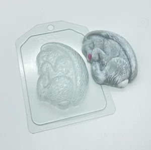 BUNNY MOLD, Rabbit Soap Mold, Chocolate, Easter Cake Decoration, Bath Bomb Mold, - Picture 1 of 3