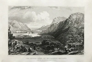 1830 Antique Print; Upper Lake of Killarney, Ireland after William Bartlett - Picture 1 of 2