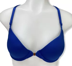 Mae Womens 32B Front Closure Convertible Lace Back Bra Turkish Sea Blue NEW! - Picture 1 of 11